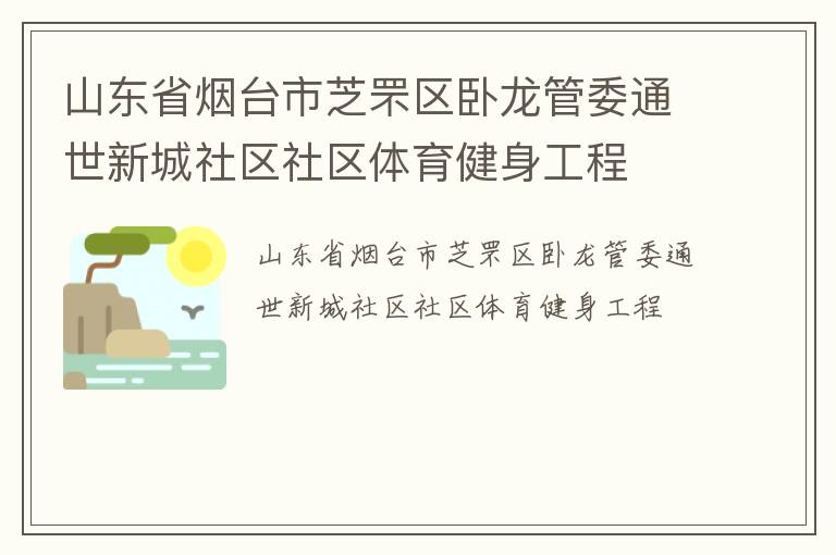山東省煙臺市芝罘區(qū)臥龍管委通世新城社區(qū)社區(qū)體育健身工程