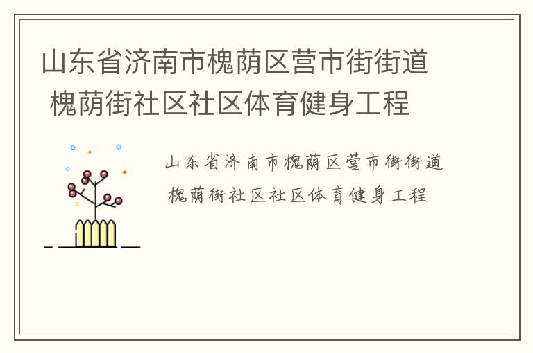 山東省濟(jì)南市槐蔭區(qū)營市街街道 槐蔭街社區(qū)社區(qū)體育健身工程