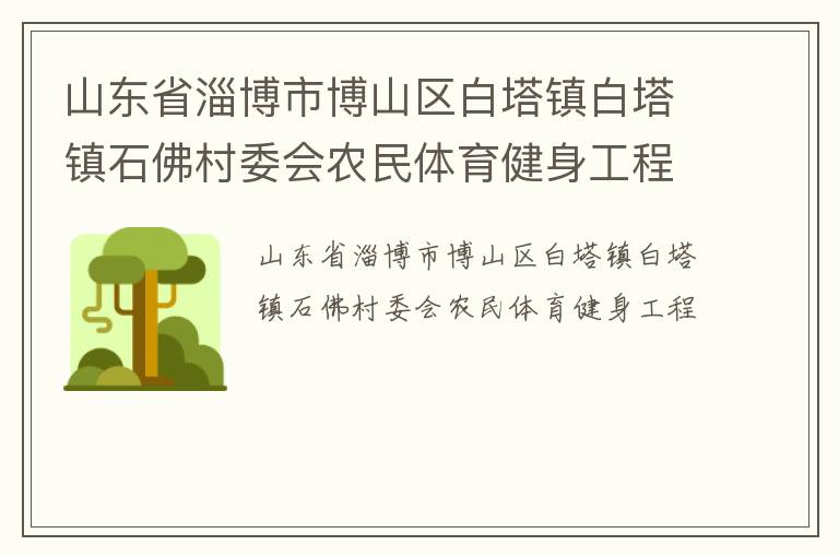 山東省淄博市博山區(qū)白塔鎮(zhèn)白塔鎮(zhèn)石佛村委會(huì)農(nóng)民體育健身工程