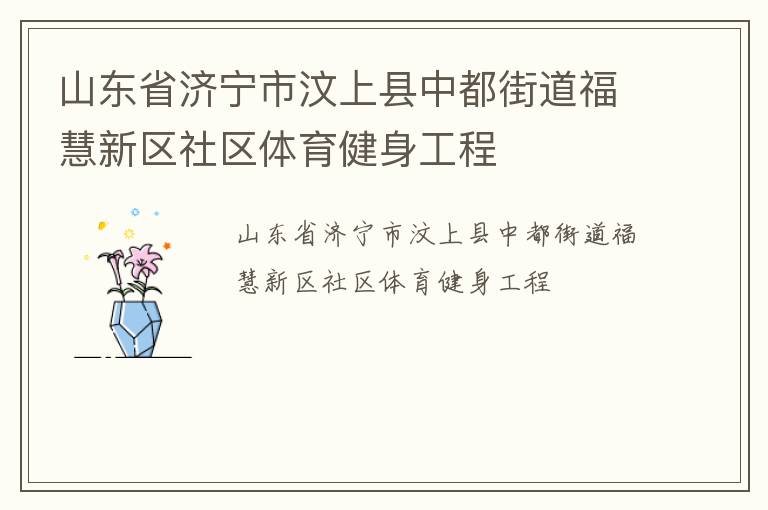 山東省濟寧市汶上縣中都街道?；坌聟^(qū)社區(qū)體育健身工程