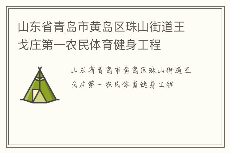 山東省青島市黃島區(qū)珠山街道王戈莊第一農(nóng)民體育健身工程