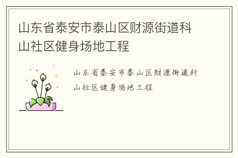 山東省泰安市泰山區(qū)財(cái)源街道科山社區(qū)健身場(chǎng)地工程