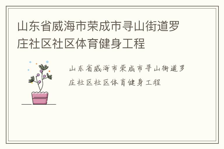 山東省威海市榮成市尋山街道羅莊社區(qū)社區(qū)體育健身工程
