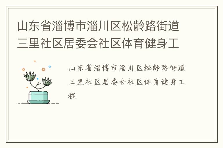 山東省淄博市淄川區(qū)松齡路街道三里社區(qū)居委會社區(qū)體育健身工程