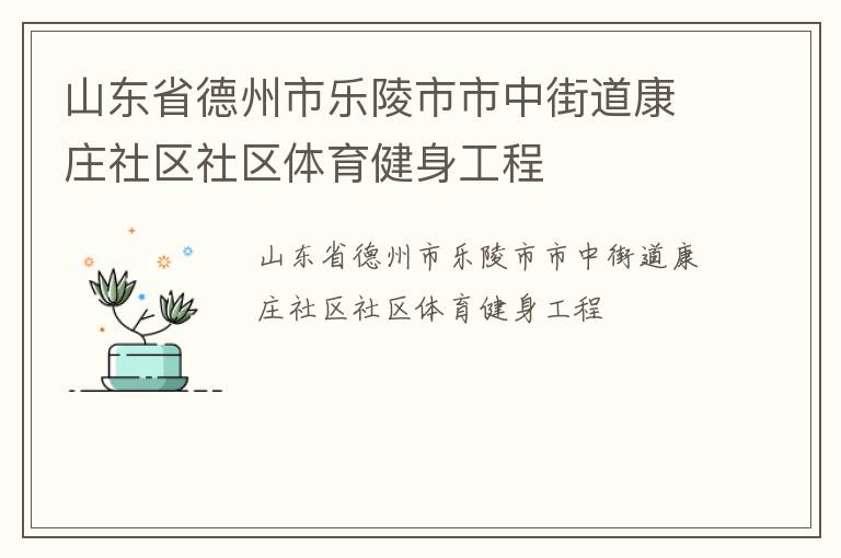 山東省德州市樂陵市市中街道康莊社區(qū)社區(qū)體育健身工程