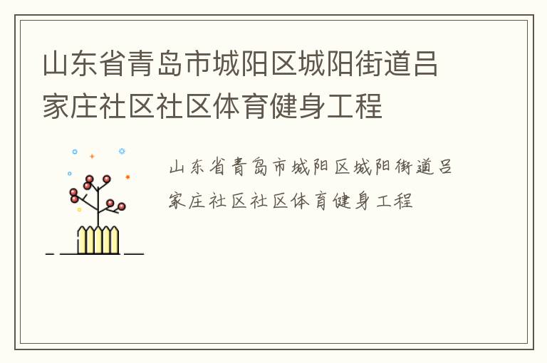 山東省青島市城陽(yáng)區(qū)城陽(yáng)街道呂家莊社區(qū)社區(qū)體育健身工程