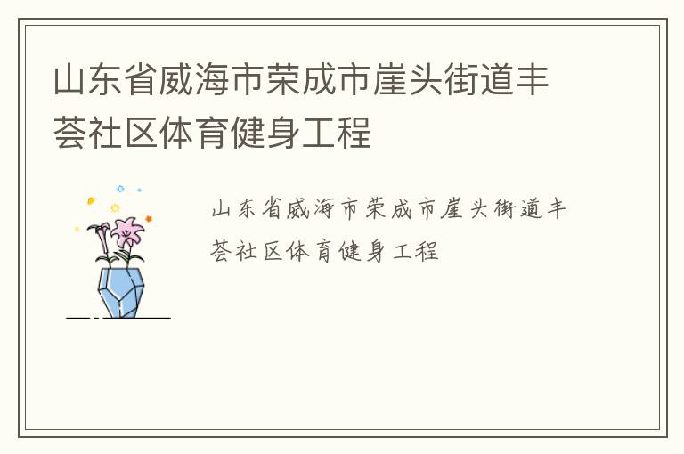 山東省威海市榮成市崖頭街道豐薈社區(qū)體育健身工程