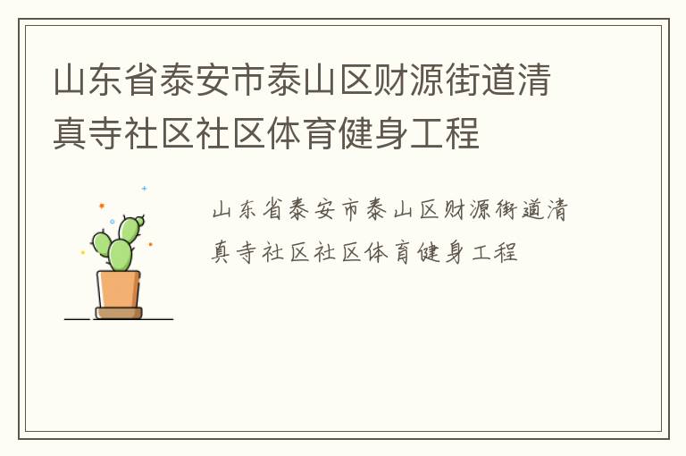 山東省泰安市泰山區(qū)財(cái)源街道清真寺社區(qū)社區(qū)體育健身工程