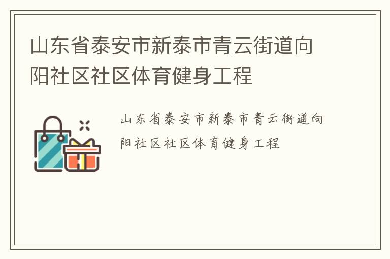 山東省泰安市新泰市青云街道向陽社區(qū)社區(qū)體育健身工程