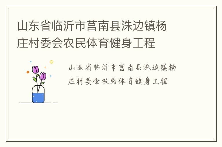 山東省臨沂市莒南縣洙邊鎮(zhèn)楊  莊村委會(huì)農(nóng)民體育健身工程