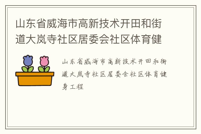 山東省威海市高新技術(shù)開田和街道大嵐寺社區(qū)居委會社區(qū)體育健身工程