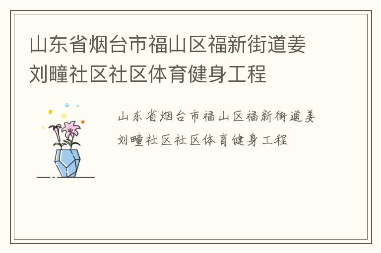 山東省煙臺(tái)市福山區(qū)福新街道姜?jiǎng)㈩渡鐓^(qū)社區(qū)體育健身工程