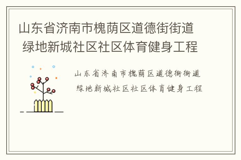 山東省濟南市槐蔭區(qū)道德街街道 綠地新城社區(qū)社區(qū)體育健身工程