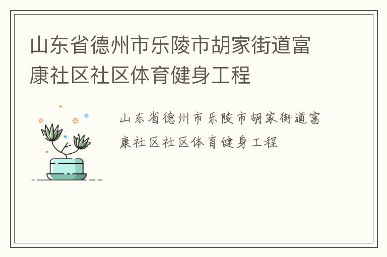 山東省德州市樂陵市胡家街道富康社區(qū)社區(qū)體育健身工程