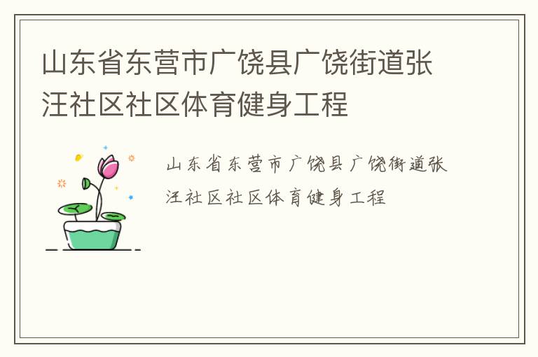 山東省東營(yíng)市廣饒縣廣饒街道張汪社區(qū)社區(qū)體育健身工程