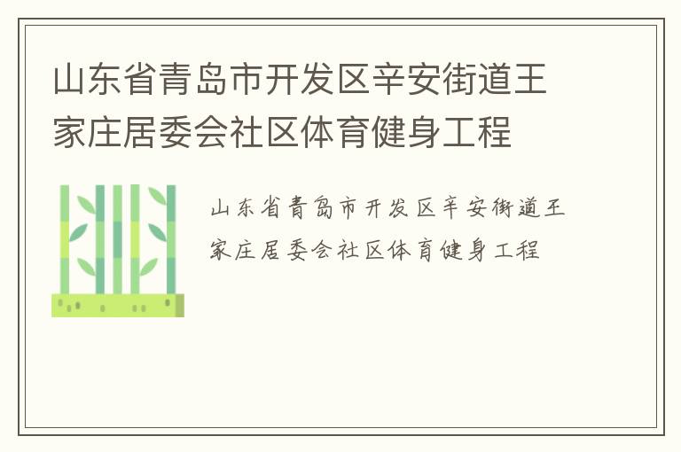 山東省青島市開(kāi)發(fā)區(qū)辛安街道王家莊居委會(huì)社區(qū)體育健身工程