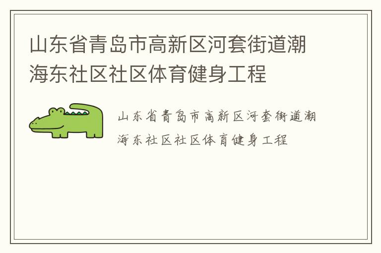 山東省青島市高新區(qū)河套街道潮海東社區(qū)社區(qū)體育健身工程