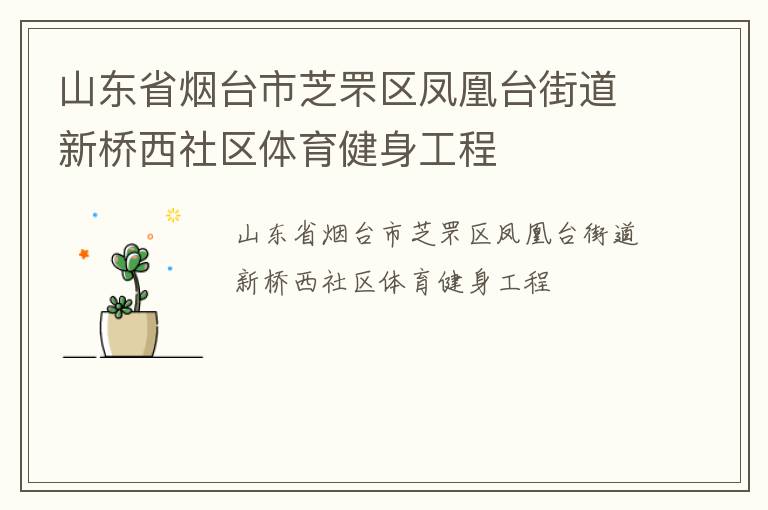 山東省煙臺(tái)市芝罘區(qū)鳳凰臺(tái)街道新橋西社區(qū)體育健身工程