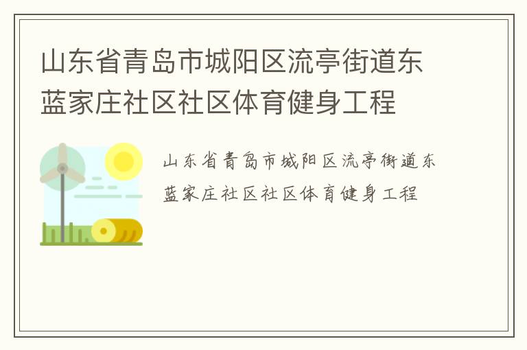 山東省青島市城陽區(qū)流亭街道東藍(lán)家莊社區(qū)社區(qū)體育健身工程
