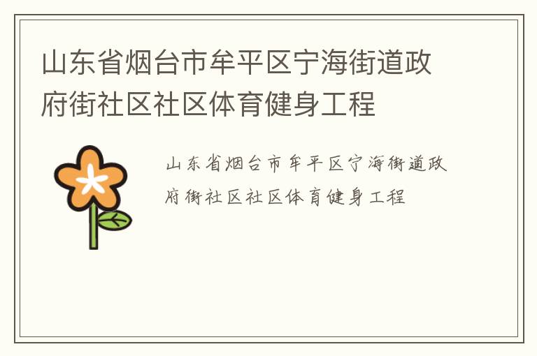 山東省煙臺(tái)市牟平區(qū)寧海街道政府街社區(qū)社區(qū)體育健身工程