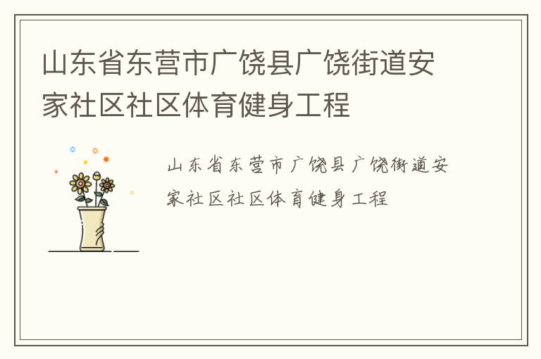 山東省東營市廣饒縣廣饒街道安家社區(qū)社區(qū)體育健身工程