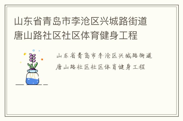 山東省青島市李滄區(qū)興城路街道唐山路社區(qū)社區(qū)體育健身工程