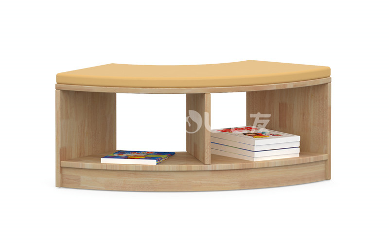幼兒園實(shí)木家具環(huán)保水性漆寶寶多功能學(xué)習(xí)互動(dòng)弧形書架.jpg