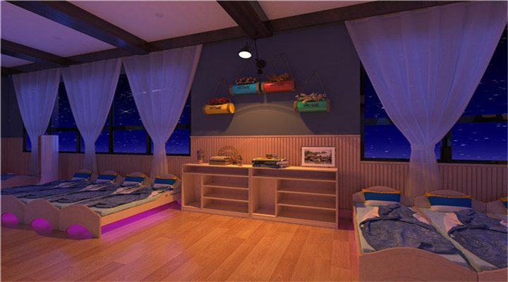 南方幼兒園室內(nèi)整體設計：現(xiàn)代幼兒園寢室