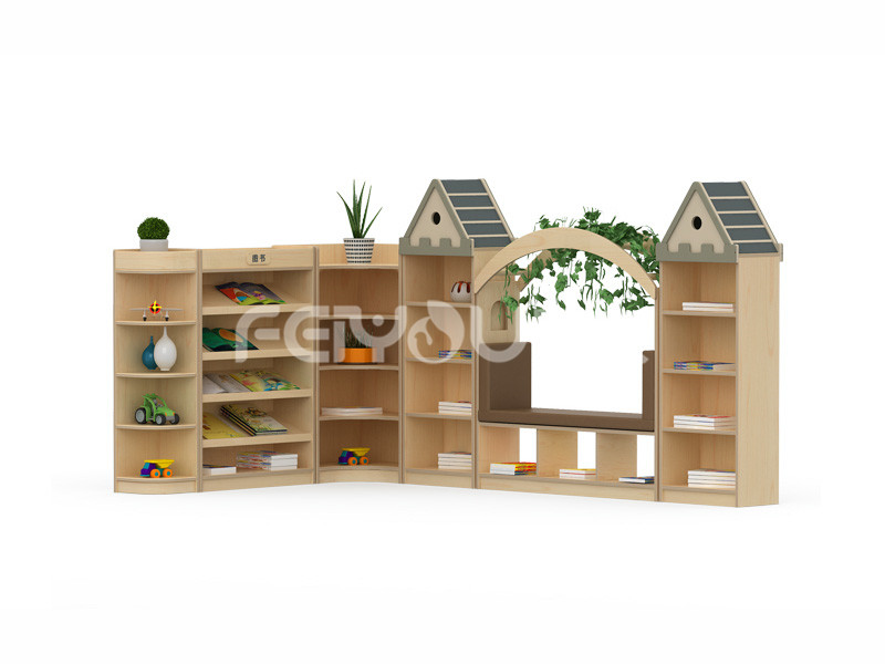 幼兒園實木家具寶寶學習互動楓木多功能組合柜閱讀區(qū)角柜.jpg