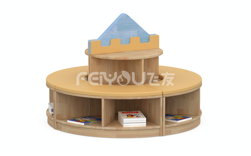 幼兒園實木家具環(huán)保水性漆寶寶多功能學習互動城堡組合書柜.jpg