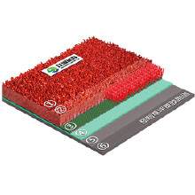 江河體育新國標預制型草坪塑膠跑道直銷耐磨防水 學校操場塑膠跑道材料生產(chǎn)廠家